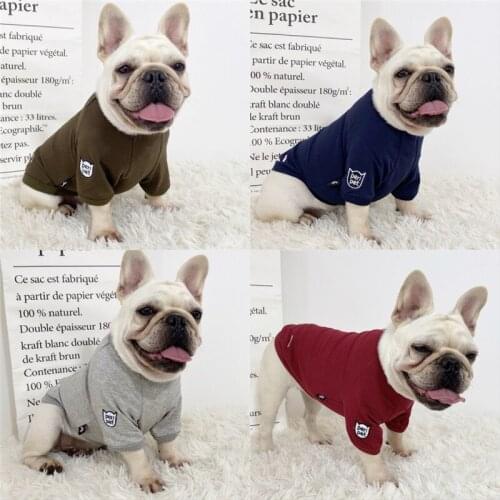 Cotton French Bulldog Sweatshirt Fashion Solid Pet Dog Hoodie For Small Medium Dogs Schnauzer Pug Coat Pet Ropa Perro Clothes