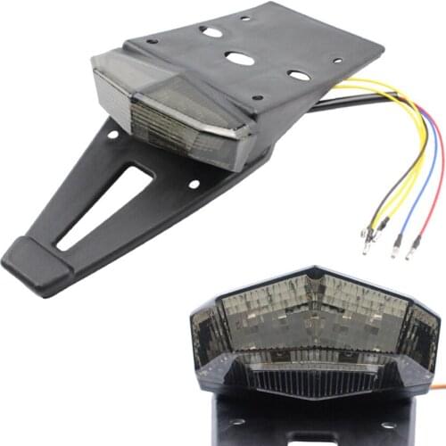 12V Motorcycle Integrated Brake Tail Light Turn Signals Light License Plate Bracket LED Universal Motorcycle Tail Light