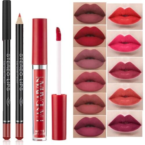 Lip Liner Pen Waterproof Lipstick Matte Lip Gloss Sexy Lip Tint Plumper Long Lasting Makeup Cosmetics Lipstick Lipliner Pen