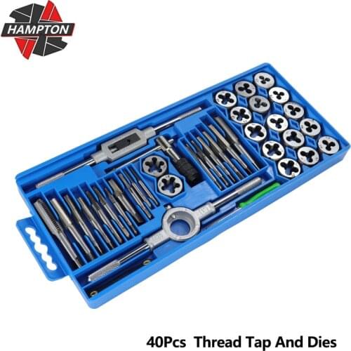 Tap And Die Set 40pcs Metric Thread Taps Wrench Dies Kit For Metalworking Alloy Steel Screw Thread Hand Tools