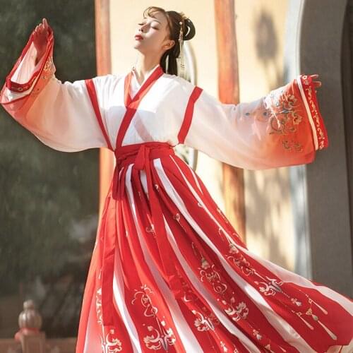 Hanfu Women Chinese Traditional Hanfu Tang Suit Folk Dance Dress Performance Festival Outfits Embroidery Princess Dress SL338