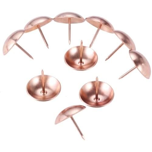 10Pcs Rose Gold Metal Upholstery Nails Wine Cases Jewelry Box Drum Sofa Decorative Tacks Stud Pushpin Doornail Fasteners 25*25mm