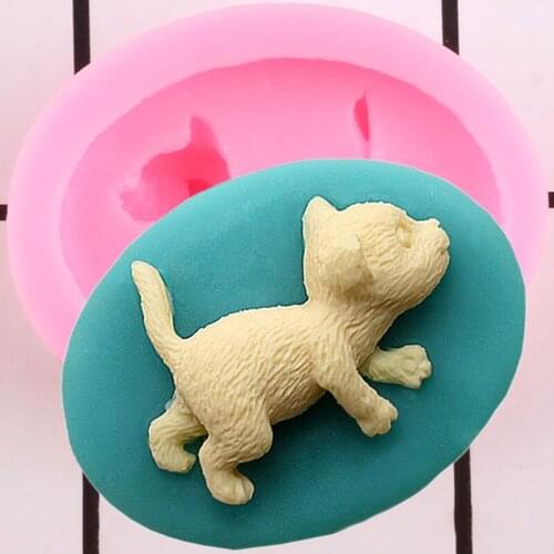 Cute Cat Cupcake Topper Fondant Silicone Mold DIY Party Cake Decorating Tools Chocolate Gumpaste Mould Polymer Clay Candy Molds