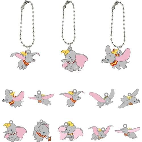 Disney Grey Cute Lively Dumbo Keychain Childrens Accessories Keychain Cartoon Animation Cute Acrylic Epoxy Ornaments