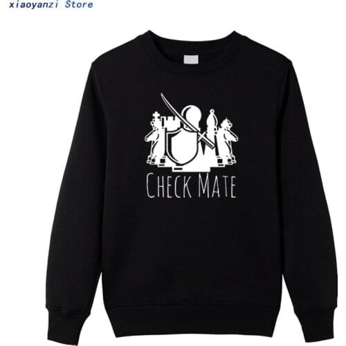 Check Mate men sweatshirts Army Funny Personality Soldier Onset Chess Print Casual unisex pullovers printed hoodies