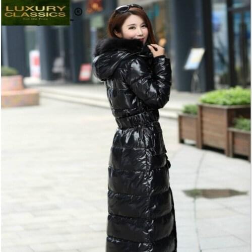 Duck Thick Warm White Down Jacket Women 2021 New Long Coat female Real Fur Collar Clothes Tops Abrigo Mujer 201533LW724