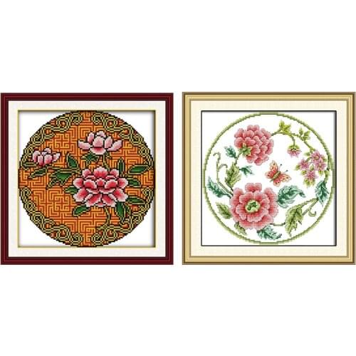 Cross Stitch Kits Flowers In Blossom Stamped DMC Printed 11CT 14CT Counted Print Embroidery Craft Kit Embroidery Needlework Sets