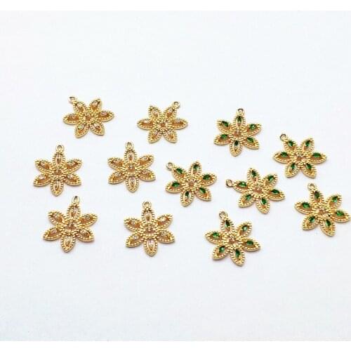 New arrival!17X22mm 50pcs Cubic Zirconia Flower Shape Charm for Hand Made Making Earring DIY parts,Jewelry Findings & Components