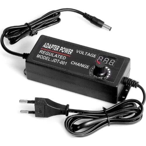 OOTDTY Universal 9-24V 3A Adjustable AC/DC Power Supply Regulator Adapter with Voltage Display Charger Transformer