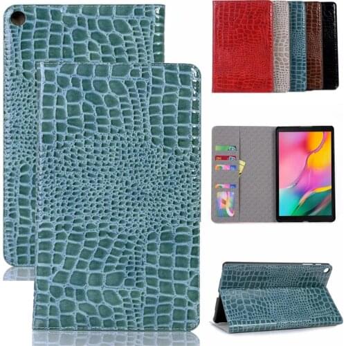 Luxury Crocodile Coque for Samsung Galaxy Tab A 10.1 2019 T510 T515 2019 Case PU Leather Card Slot Funda For Samsung T510 Case