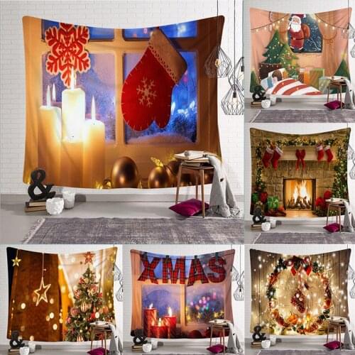 Christmastapestry Santa Claus background wall hanging tapestry holiday decoration household items Tapestry for Bedroom Room Dorm