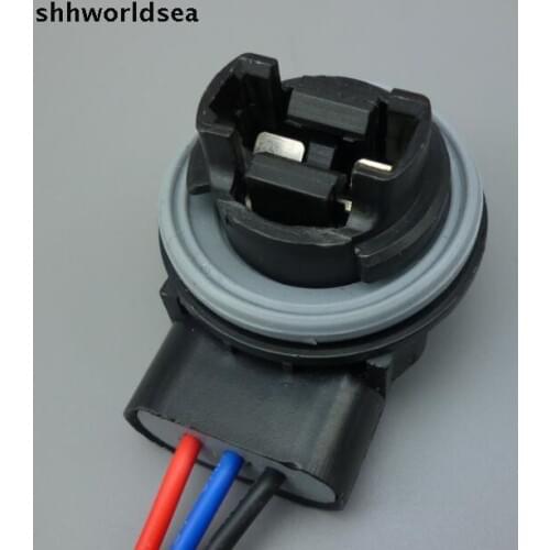 Shhworldsea 2pcs 3157 3057 3757 4157 4057 4114 3457A 3757A 3357 LED car Bulb Brake Turn Signal Light Socket Harness Wire Adapter