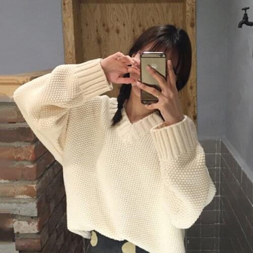 GOOHOJIO 2020 New Long Sleeves Pullover Sweaters Autumn Chic Oversized Women Tops Ladies Loose Fashionable Hedging Sweater Women