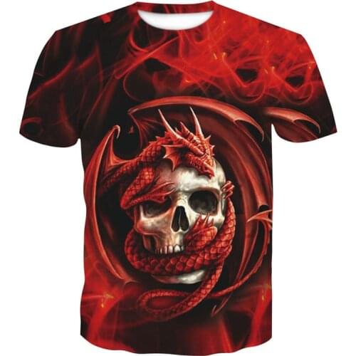 2020 Street Costume Skull Hip Hop Super Hero T-shirt Mens T-shirt Top Brand Slim Fit Clothing