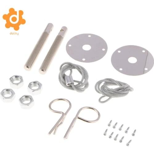 Universal Racing Sport Aluminum Alloy Mount Bonnet Hood Pin Lock Latch Kit Set For Auto Car