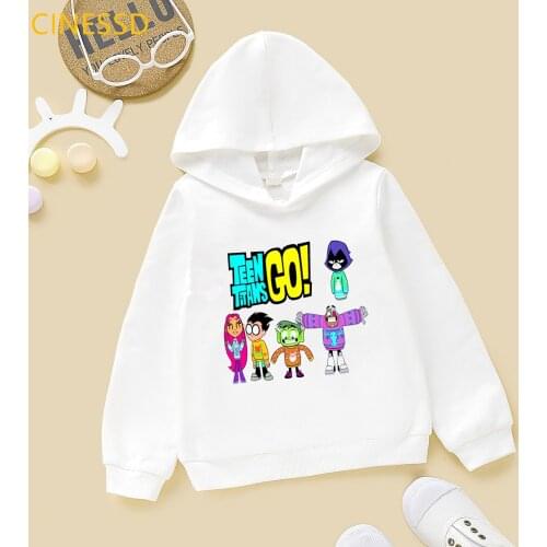 Funny Kids Clothes Teen Titans Go Graphic Print Hoodie Toddler 3-13 Years Harajuku Children Clothing Winter Spring Autumn Tops