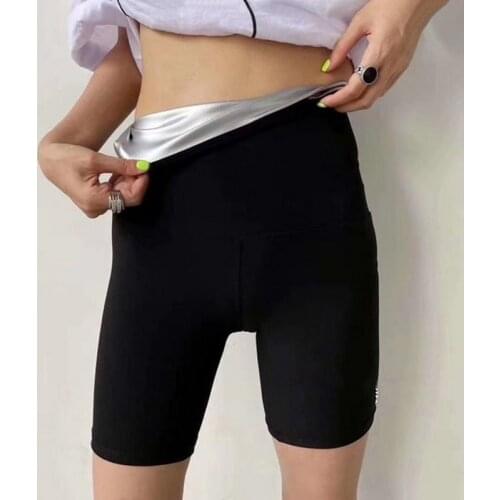 Women Sauna Sweat Pants Thermo Fat Control Legging Body Shapers Fitness Stretch Control Panties Waist Slim Shorts 2021