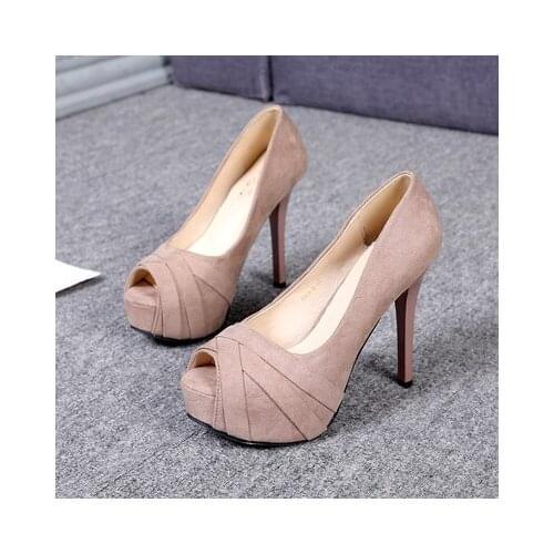 2021 New Women Pumps Black High heels 12cm Lady Patent leather Thick with Autumn Pointed Single Shoes Female Sandals Big 34-40