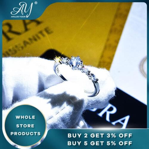 Anillos Yuzuk Romantic Design Small Lab Diamond Ring Silver 925 Jewelry Promise Engagement Wedding Rings Women Gift Open Szie