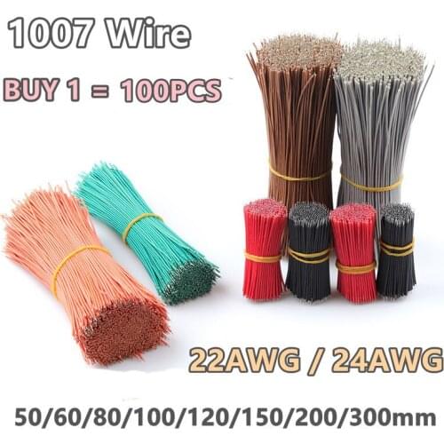 100Pcs PVC Two Ends Electronic Wire Jumper Cable Wire 22AWG 24AWG Tin-Plated PCB Solder Cable Flexible 4CM-30CM for Arduino
