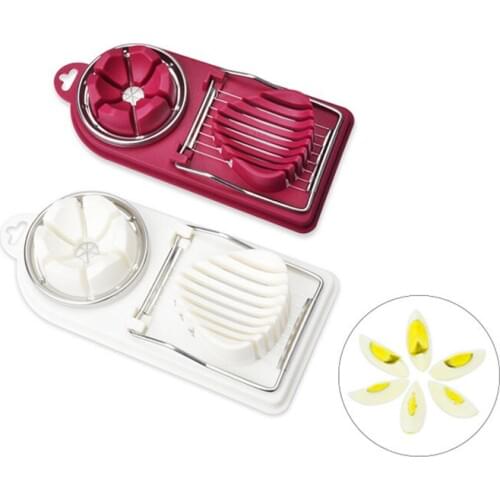 2in1 Egg Divider Plastic Base Stainless Steel Cutting Wire Cutting In Slices&wedges Egg Slicer Creative Egg Tools Kitchen Gadget