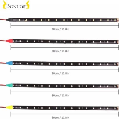 30cm 15SMD 12V DRL Car LED Daytime Running Light Car LED Strip Light Car Decorative Flexible LED Light Strip White Blue GreenRed