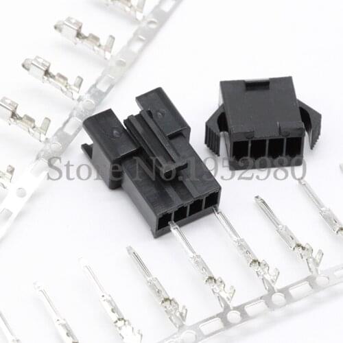 100Set 4 Pin JST Connector 2.54mm Aeromodelling Electric Toy SM Connector Plug ( Terminal + Male + Female )