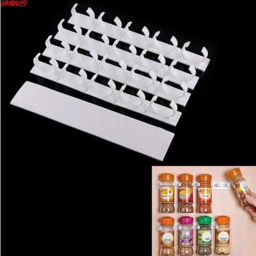 4PCS/SET Cabinet Door Hooks Spice Wall Rack Storage Plastic Kitchen Organizer Storage Holder Racks Tools Department Store