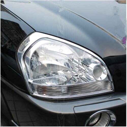 ABS Chrome Front Rear Trunk Headlight Tail Light Lamp Cover Trim Styling Garnish Bezel Molding For Hyundai Tucson 2005-2012