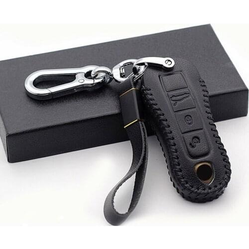 1 Pcs Genuine Leather Car Key Cover Case Chain Holder Skin Shell For Porsche Macan 911 Panamera Cayenne Stying Accessories