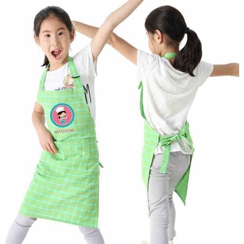 Childrens apron antifouling kid baby thin kindergarten art painting clothes hat sleeves print logo apron