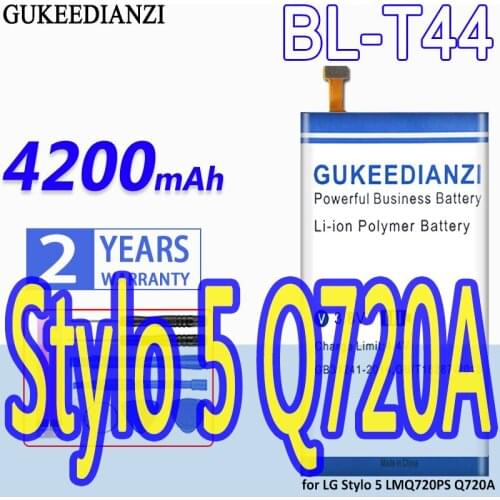 High Capacity GUKEEDIANZI Battery BL-T44 4200mAh for LG Stylo 5 LMQ720PS Q720A Stylo5