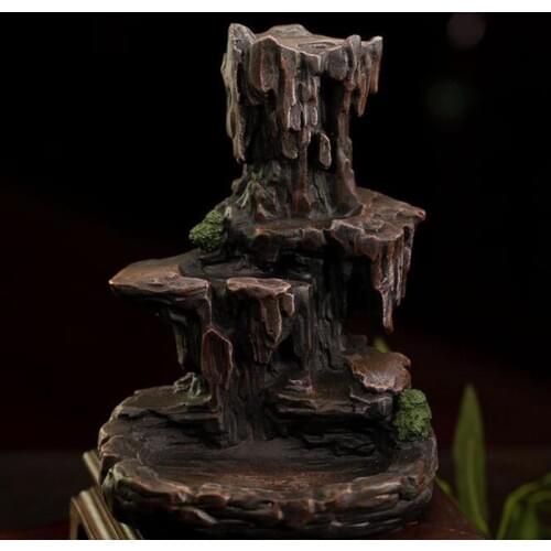 Resin Lofty Mountains And Flowing Water Incense Burner Chinese Aromatherapy Smoke Waterfall Incense Stick Holder RetroHandicraft