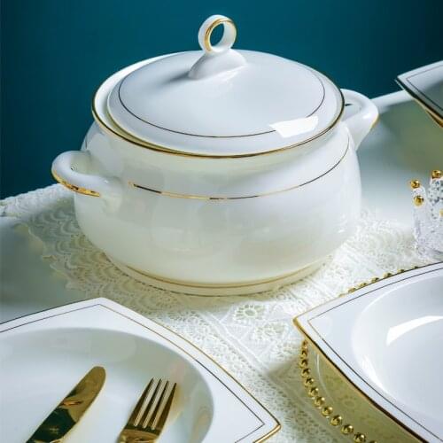 Just one pot Heads jingdezhen ceramics chinese dishes European style dishes set Salad Noodles Bowl Dinnerware Sets