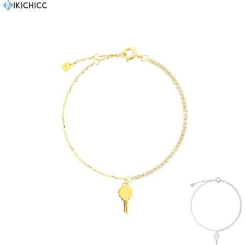 KIKICHICC 2021 925 Sterling Silver 9MM Gold Key Pendant Charm Bracelet Women Fashion Fine Jewelry Crystal Wedding Gift Rock Punk