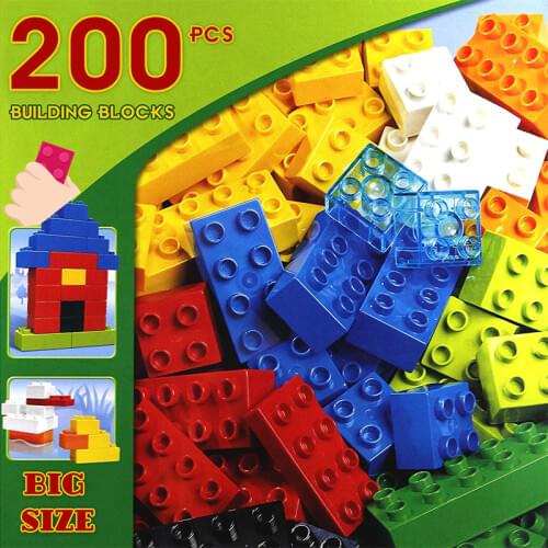 Assembled Big Size Building Blocks Baby Early Learning DIY Construction Toddler Toys For Children Compatible Bricks Kids Gift