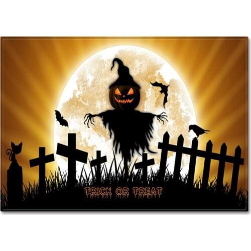 Halloween 3D Printing Carpet Flannel Castle/Bat/Pumpkin Head Pattern Carpet All Saints Day party Area Rugs Home Decor Door Mats