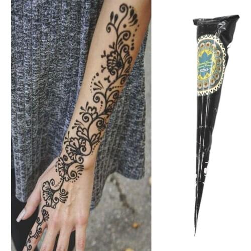 25g Mehndi Body Paint Black Henna Cones Indian Henna Tattoo Paste For Temporary Tattoo Body Art Sticker