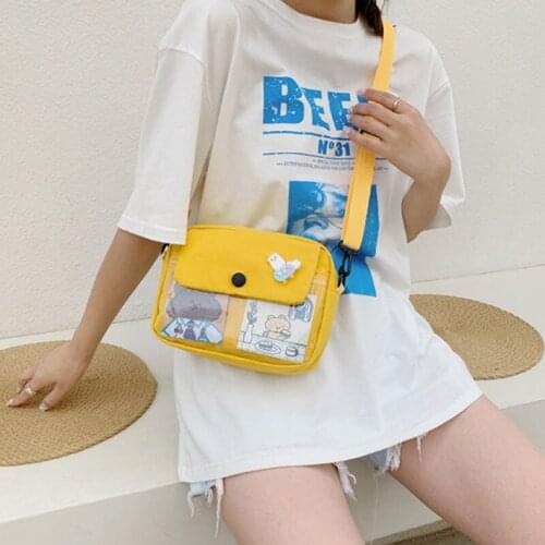 Small fresh canvas small bag 2021 new Korean edition student mobile phone bag one shoulder cross-slung small square bag