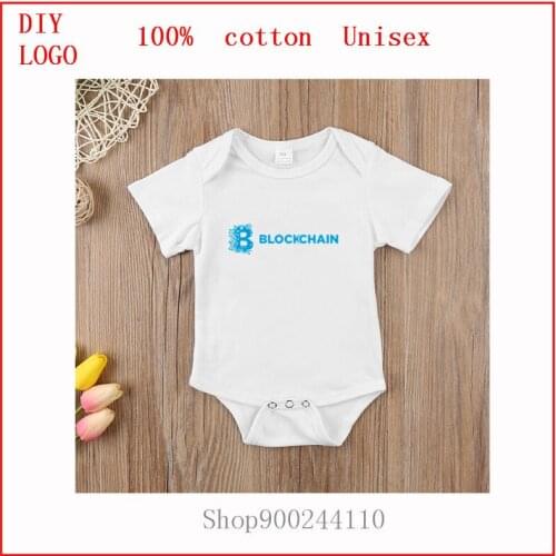 Cute clothes for toddler girls boys bitcoin Blockchain-blue Newborn Baby Summer Short Sleeve Bodysuits baby Casual Baby Playsuit