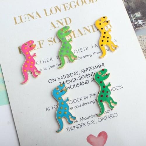 Cartoon Animal Spotted Dinosaur Diy Korean Jewelry Accessories Enamel Alloy Small Pendant Bracelet Necklace Handmade Jewelry