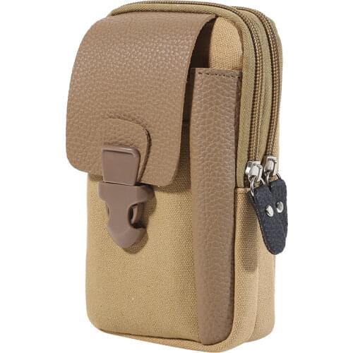 Male Casual Zipper Men Waist Bags Small Solid Color Card Holder 4 inch Phone Packs Belt Fanny Purse