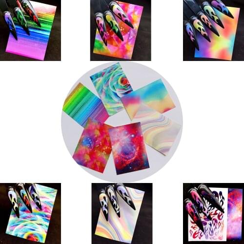 6PCS/set Flame Shape Nail art Sticker 6 Colors Hot Flame New Colors