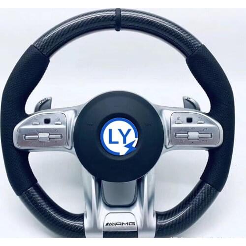 Customizable led racing carbon fiber steering wheel for Mercedes Benz AMG C43 A45 cls400 S65 g63 gls450 glc300cla
