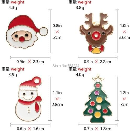 New 20Pcs Christmas Christmas Series Snowman Reindeer Christmas Tree Badge Alloy Brooch Lapel Pin Action Figure Toy