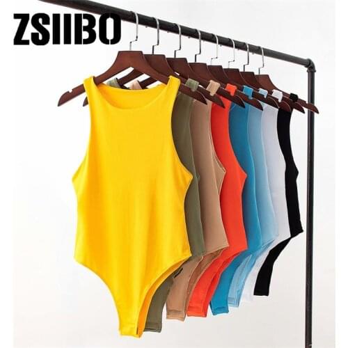 Pure color one-piece vest Slim bottoming sling 2021 summer new style Bodysuit women Overalls for women Bodies for women Bodysuit