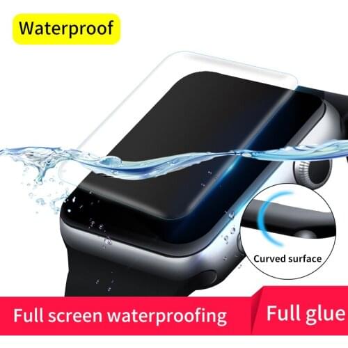 Full Glue Waterproof Full Cover Screen Curved Tempered Glass Film Screen Protector for Apple I Watch Series 1 2 3 38mm 42mm