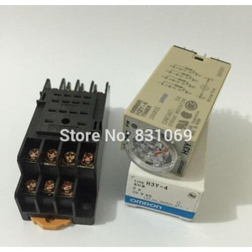 1Set H3Y-4 DC 24V 10s Delay Timer Time Relay 0-10 Seconds 24VDC with Base