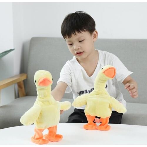 Robot Duck Toy Sound Control Plush Duck Interactive Electronic Pets Sing Walk Talk Stuffed Funny Toy For Kids Birthday Gift