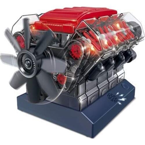 Assemble 270 pieces of engine model to assemble acousto-optic effect transparent visual courseware toy puzzle entertainment